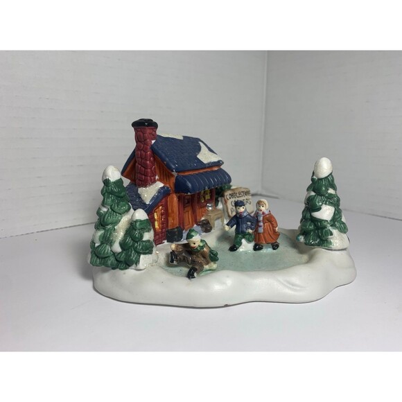 2002 Cobblestone Corners Pond Christmas Village Collection - Picture 1 of 6
